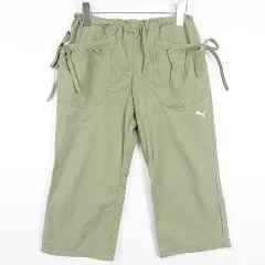 プーマ PUMA クロップド パンツ M カーキ ワンポイント kz11988