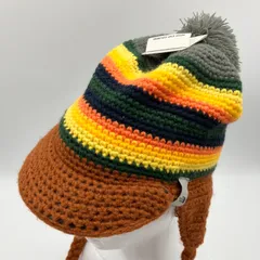 タグ付き 未使用 THE NORTH FACE ノースフェイス ニットキャップ ボンボン ニット帽 耳当て FREE 帽子 オレンジ ポンポン メンズ レディース SQ-5-37