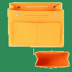 インナーバッグ ファスナー付き レディース 化粧品ポーチ 多機能 メンズ 整理整頓 大容量 衝撃吸収 男女兼用 【バッグを傷つけない】柔らか素材 フェルト 自立式 (アクアマリン) 軽量 バッグインバッグ