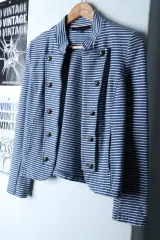 W(S-M) Tommy Hilfiger トミーヒルフィガー スーツ ジャケット ブレーザー ストライプ -1753E