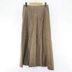スローブ イエナ SLOBE IENA  ロング丈 フレアスカート スカート 麻 リネン 38 茶系 ブラウン ポケット 裏地 無地