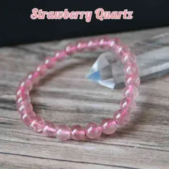 ストロベリークォーツ ブレスレット 7ミリ 天然石 パワーストーン レディース 恋愛運 赤 ブレスレット 苺 水晶 苺水晶 複数購入 割引クーポン 母の日