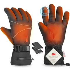 電熱グローブ 電熱手袋 【2026年新登場 16000mAhバッテリー付き】 ヒーター手袋 65℃最高温度 バイク用 3Mシンサレート DC給電 防寒グローブ メンズ レディース 3段階温度調節 タッチパネル対応 滑り止め付き 裏起毛 (グロスブラック, so