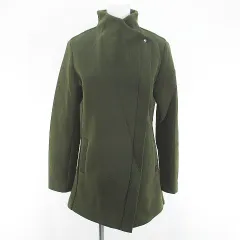 ハイドロゲン HYDROGEN ジャケット ミディアム丈 比翼 40 緑系 グリーン ジップアップ ポケット 無地