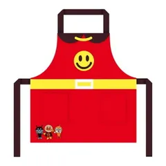 アンパンマン 子供 エプロン 110cm 小学生 キッズ 女の子 男の子 幼稚園 保育園 給食 行事 お手伝い キャラクター 簡単着脱 マジックテープ付き ポケット2つ 洗いやすい 入園 入学準備