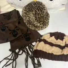 ラテギャル ヴィンテージ マフラー ネックウォーマー ビーニー ハンチングキャップ 帽子