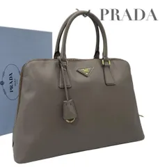 【価格交渉/質問大歓迎♪】【極美品】プラダ プロムナード サフィアーノ グレージュ ハンドバッグ　5946