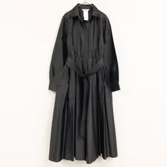 MaxMara　マックスマーラ　スプリングコート　ロング　フレア　ベルト　ギャザー　プリーツ　シルク100%　ブラウン　イタリア製　レディース　36　a01306