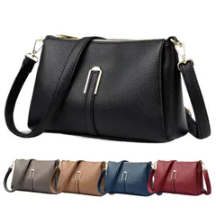 [PIENSE] ショルダーバッグ ハンドバッグ レディース 斜めがけ バッグ かばん PUレザー 軽量 旅行 シンプル 2WAY (ブラック) [ブラック]