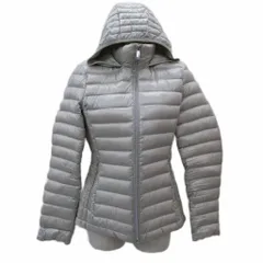 カルバンクライン CALVIN KLEIN フード付きダウンジャケット ミドル丈 M ライトグレー /SM29 ■GY61