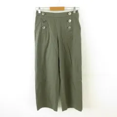 23区 オンワード樫山 パンツ ロング ストレート カーキ 緑 36 *T463