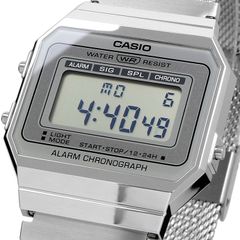 カシオ デジタル腕時計 （新品）海外モデル シルバー レトロモデル
