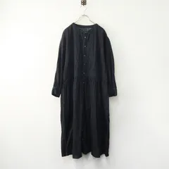 ネストローブ nest Robe コットンリネンダンガリーギャザーワンピース F ダークインディゴ┃ハオリ 羽織り 染色【2400014850970】