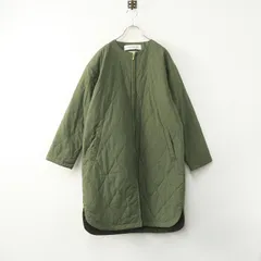 美品 エージーバイアクアガール AG by aquagirl CASHPAD ノーカラーキルティングコート 38＼カーキ ロング ジャケット【2400014852264】のサムネイル