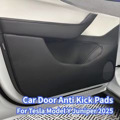 テスラモデルYジュニパー2025＋ ドアアンチキックパッド(レザー調素材