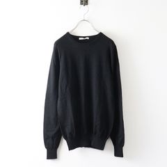 スローン SLOANE定番品18G シルク天竺長袖Vネックニットブラック