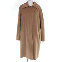 極美品☆Max Mara マックスマーラ バージンウール カシミヤ混 比翼仕立て ロング丈 コート キャメル 40 イタリア製 正規品 レディース