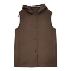 未使用品 Theory カシミヤ混ダブルフェイス素材 フード付きベスト ジレ