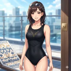 H709少し訳あり♪アリーナ♪日本製♪ブラックチェック切り替えにゴージャスラインストーン女子競泳水着♪フィットネスやトレーニングや撮影用やコスプレにも♪サイズM