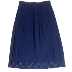 NIIKKE スクールプリーツスカート 紺 Lサイズ 未使用 66×66 制服風 日本製 ウール調デッドストック