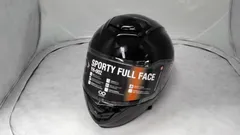 【開封品・内袋破れ】バイク用 フルフェイスヘルメット ブラック Mサイズ (57~58) 全排気量対応　YH-002BKM　YA0092（2511145）のサムネイル