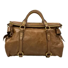 miumiu(ミュウミュウ) ハンドバッグ - ブラウン サイドリボン レザー