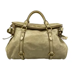 miumiu(ミュウミュウ) ハンドバッグ - ベージュ サイドリボン レザー