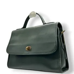 コーチ COACH オールドコーチ ハンドバッグ トップハンドル ターンロック グラブタンレザー 本革 ダークグリーン 深緑 80s 90s ビンテージ ヴィンテージ クラシック レトロ フォーマル s95