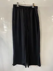 ピC273⚫︎GU⚫︎ジーユー⚫︎ワイドパンツ⚫︎イージーパンツ⚫︎ドローコート⚫︎裾スリット⚫︎レディース⚫︎size L⚫︎黒