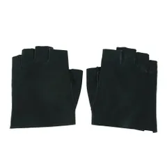 KAZUYUKI KUMAGAI ATTACHMENT カズユキクマガイアタッチメント フィンガーレス オールレザー グローブ 手袋 ブラック系 2【中古】