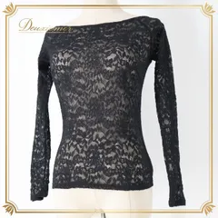 社交ダンス 衣装 トップス ブラウス ブラック系 チャコット Chacott 黒 日本製 レース 伸縮 ストレッチ 練習 レッスン 上品 かわいい パーティー ダンス衣装 イベント ステージ 長袖 重ね着