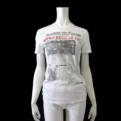 ディースクエアード DSQUARED2 Tシャツ カットソー ヴィンテージ加工 半袖 ロゴ グラフィック プリント S 白 ホワイト 国内正規品