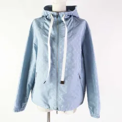 極美品◎LOUIS VUITTON ルイヴィトン 2024年製 1AFE42 モノグラムプリントパーカ ポリエステル シルク ブルゾン ライトブルー 38 ハンガー・ガーメント付き イタリア製 正規品 レディース 定価638,000円のサムネイル