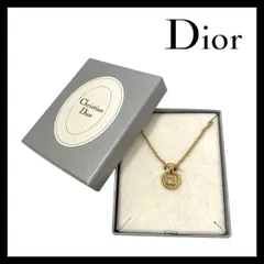 【Dior】CDロゴ ネックレス ゴールド/金カラー サークル ラウンド ヴィンテージ ペンダント Christian Dior/クリスチャンディオール (SER-7094)