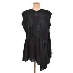 ディーゼル DIESEL ドレス パネル カットソー チュニック ノースリーブ ロゴ S 黒 ブラック RQMAZ