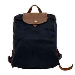 LONGCHAMP(ロンシャン) リュックサック ル・プリアージュオリジナル 黒×ダークブラウン レザー