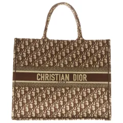 Christian Dior (クリスチャンディオール) クリスチャンディオール ブックトート ラージ オブリーク キャンバス ブラウン キャンバス
