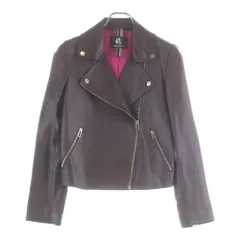 Paul Smith (ポールスミス) シープスキンレザー ダブルライダースジャケット レディース ブラウンのサムネイル