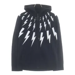 Neil Barrett (ニール バレット) 20SS THUNDER BOLT サンダー ボルトプリント ジップアップパーカー ブラック PBJS262S F552Sのサムネイル