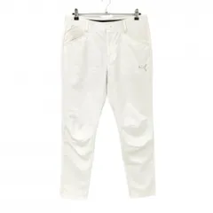 【美品】プーマ パンツ 白 ロゴ刺しゅう メンズ L ゴルフウェア PUMA