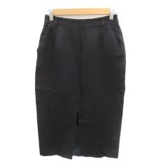 ガリャルダガランテ GALLARDAGALANTE タイトスカート ミモレ丈 スリット 麻 リネン混 0 紺 ネイビー /YK23