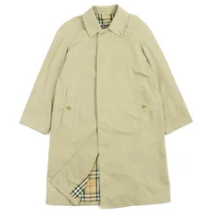 美品△Burberrys バーバリー ヴィンテージ コットン 裏地ノバチェック柄 ロング ステンカラーコート ベージュ 46 イングランド製 メンズ シンプルデザイン◎