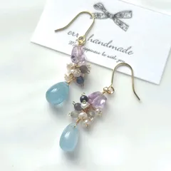 アクアマリン×アメジストetc.ピアス