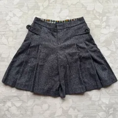 組曲 KUMIKYOKU プリーツ キュロットスカート ショートパンツ ツイード グレー