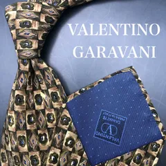 【美品】VALENTINO GARAVANI ネクタイ 総柄 ブラウン