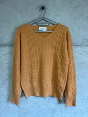 Y【Y1-90】◇ UNTED ARROWS GREEN LABEL RELAXING　38サイズ　カシミヤVネックセーター　オレンジ色　レディース