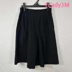 美シルエット パンチングデザイン ガウチョパンツ ブラック Mサイズ きれいめ 上品 春夏