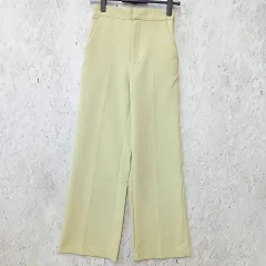 GU ジーユー ストレッチストレートパンツQ センタープレス ワイドパンツ ライトグリーン Sサイズ ◎_〇□
