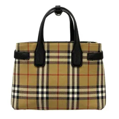 BURBERRY/Burberry(バーバリー) トートバッグ ベージュ×黒×マルチ チェック柄 レザー
