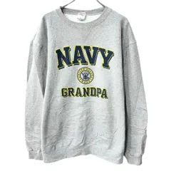 SOFFE プリントスウェット トレーナー 2XL グレー Vガゼット NAVY ビッグサイズ プルオーバー トップス 秋物 a803-5259